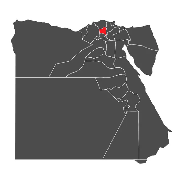 Egypte Hoge Gedetailleerde Kaart Gharbia Geografie Grafisch Land Afrikaanse Grens — Stockvector