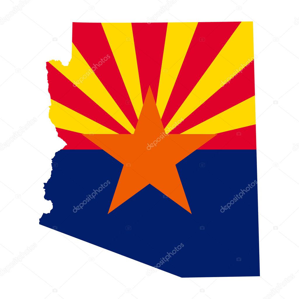 Arizona map shape, united states of america. Flat concept icon symbol vector illustration .