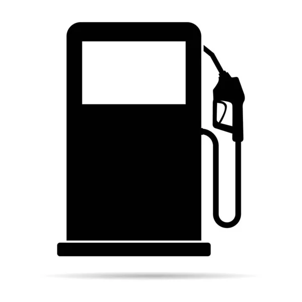 Gasstation Icoon Met Schaduw Mondstuk Geïsoleerde Logo Vector Pomp Benzine — Stockvector