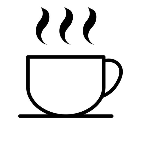 Ikona Kawy Kawiarnia Napojami Śniadaniowymi Cappuccino Gorąca Prosta Odosobniona Ilustracja — Wektor stockowy