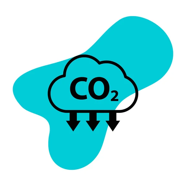 Co2 Reduce Cloud Icon Clean Global Emission Environment Eco Design — Stock Vector