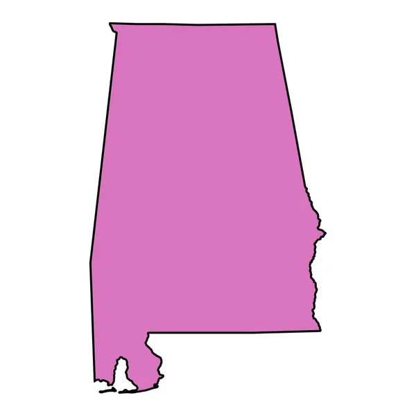 Alabama Shape United States America Flat Concept Icon Symbol Vector — Stock Vector