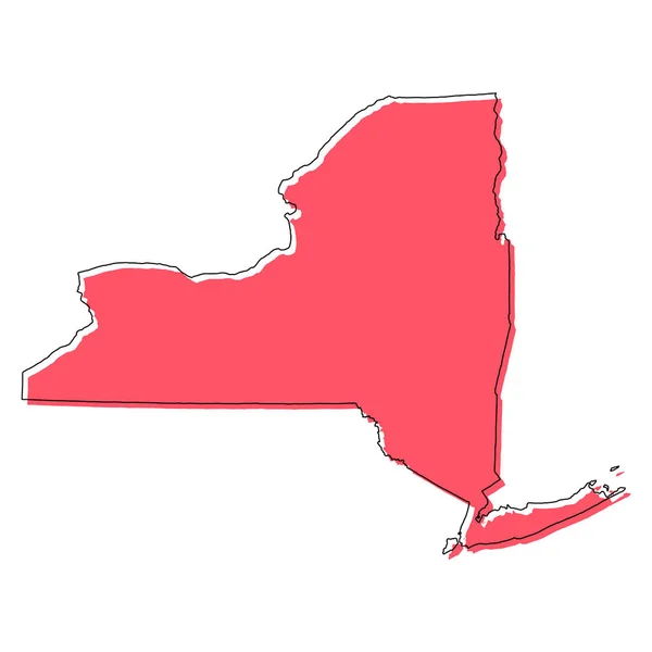 Tvar Newyorkské Mapy Spojené Státy Americké Ilustrace Vektorového Symbolu Ploché — Stockový vektor