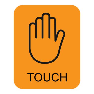 İnsan anatomisi düz el ikonu, sağlık organı vektör illüstrasyonuna dokunun, yüz kısmı işaret .