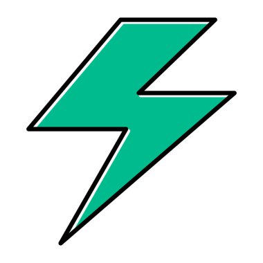 Işık flaşı simgesi, elektrik yükleme güç sembolü, grafik düz tasarım vektör çizimi .