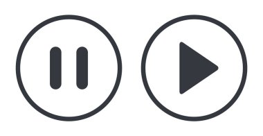 Durdur, durdur ve oynat simgesi, arayüz ortam düğmesi, internet oynatıcı video sembolü, web film ses vektörü illüstrasyonuName .