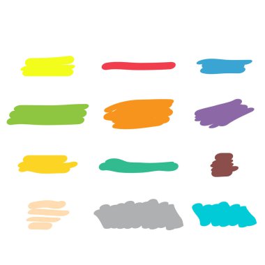 Vurgulama işareti simgesi, fırça ögesi mürekkep sembolü, elle okşama, not vektör illüstrasyonu .