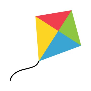 Uçurtma simgesi, hobi açık hava aktivite sembolü, rüzgar hava oyunu illüstrasyonu .