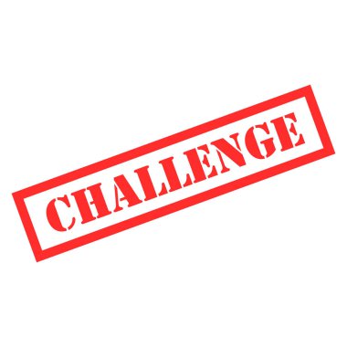 Challenge stamp symbol, label sticker sign button, text banner vector illustration .