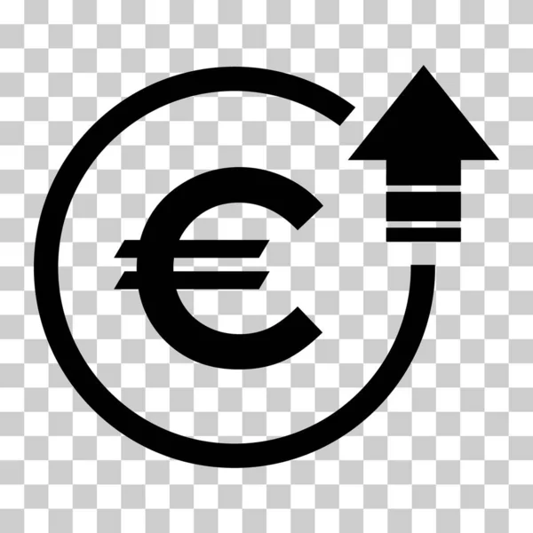 Símbolo Custo Ícone Aumento Euro Símbolo Vetor Renda Isolado Fundo — Vetor de Stock