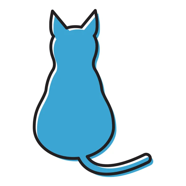 蓝色隔离设计猫 图标向量 图例背景宠物标签符号动物 — 图库矢量图片