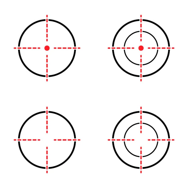 Görsel Silah Vektör Simgesi Seti Web Tasarımı Için Crosshair Sembolünün — Stok Vektör