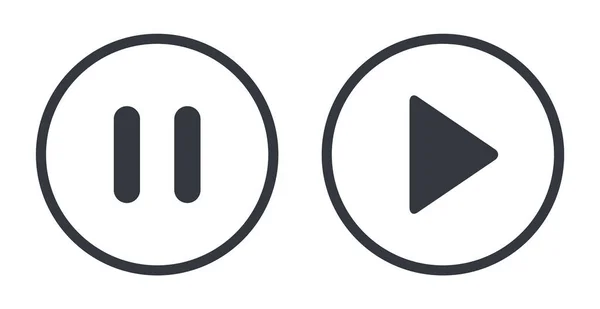 Durdur, durdur ve oynat simgesi, arayüz ortam düğmesi, internet oynatıcı video sembolü, web film ses vektörü illüstrasyonuName .