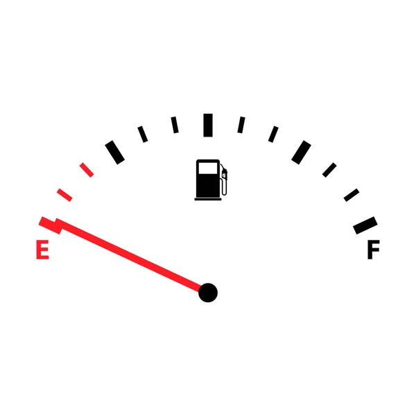 Brandstofauto Indicator Pictogram Gauge Benzine Auto Meter Symbool Controle Teken — Stockvector