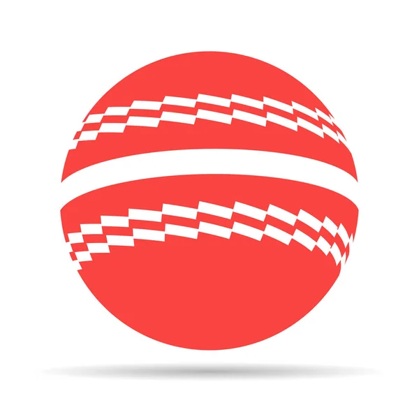 Значок Крикетного Мяча Тенью Конструкция Элементов Крупного Плана Векторная Иллюстрация — стоковый вектор