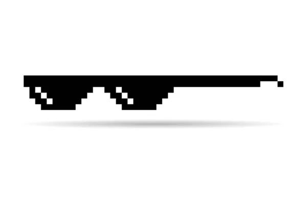 Веселощі Ретро Піксель Сонце Скляна Іконка Тінь Стиль Життя Мем — стоковий вектор