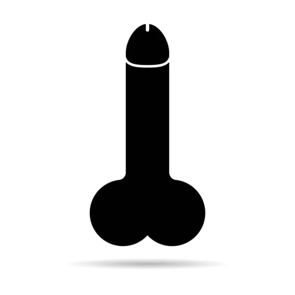 Man Anatomy Organ Shadow Penis Pictogram Icon Masculine Genital Web — Vettoriale Stock