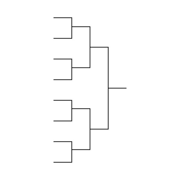 Bracket sport tournament, blank elimination event sign, playoff match vector illustration .