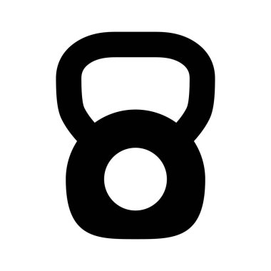 Kettlebell simgesi, fitness spor sembolü, demir ekipman vektör çizimi, ağır antrenman web işareti .