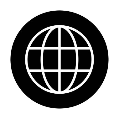 WWW dünya çapında web sitesi sembolü, İnternet simgesi, web sitesi adresi küresi, düz çizgi işareti .