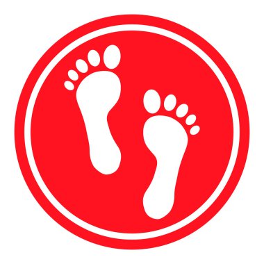 Foot print human sign, track walking design icon, outline vector illustration .