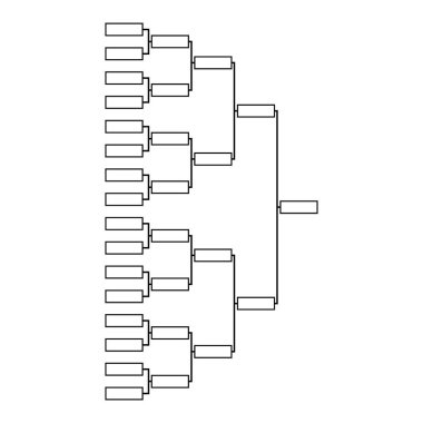 Bracket spor turnuvası, boş eleme olayı işareti, playoff eşleşmesi illüstrasyonu .