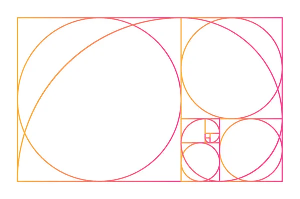 Χρυσή Αναλογία Μινιμαλιστική Εικόνα Γεωμετρικά Σχήματα Επίπεδη Αναλογία Διανυσματική Απεικόνιση — Διανυσματικό Αρχείο