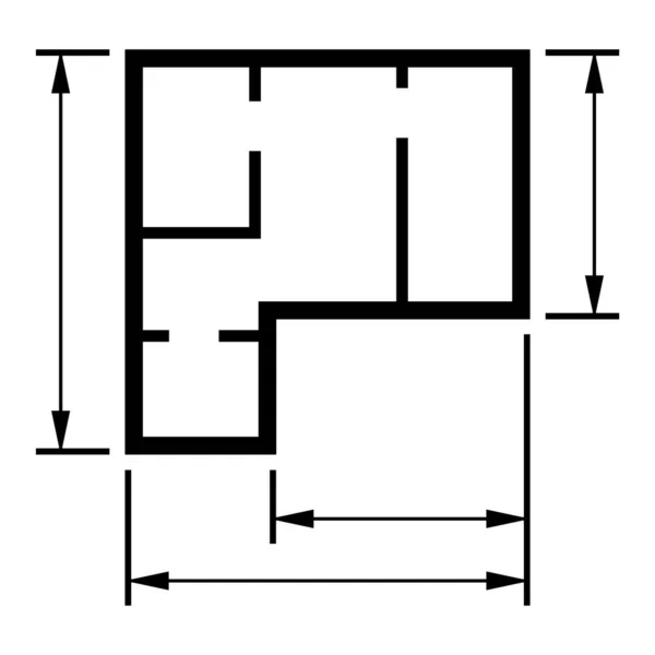 Icône Plan Maison Croquis Architecture Conception Graphique Illustration Vectorielle Projet — Image vectorielle