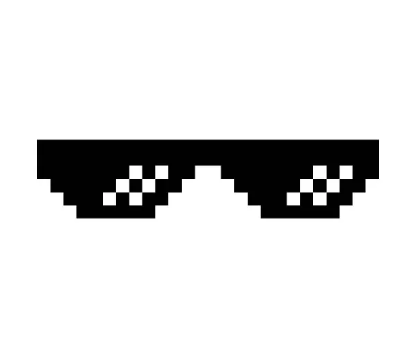 Fun Retro Pixel Sun Glass Icon Life Style Meme Sunglasses — 스톡 벡터