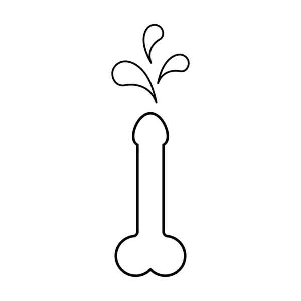 Man Anatomy Organ Penis Pictogram Icon Masculine Genital Web Graphic — Vettoriale Stock
