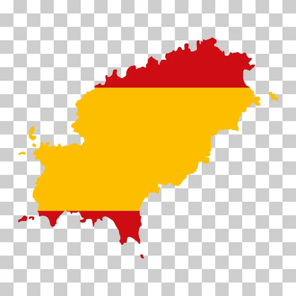 Ibiza Mapa Alto Detalle Isla Signo Plano Región Española Diseño — Vector de stock