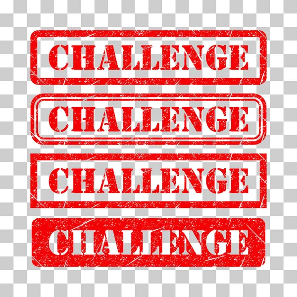 Challenge pul sembolü seti, etiket etiketi işareti düğmesi, metin sancak vektör illüstrasyonu .