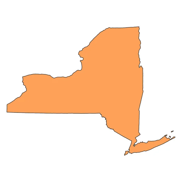 Nova Iorque Forma Mapa Estados Unidos América Ilustração Vetorial Símbolo —  Vetores de Stock
