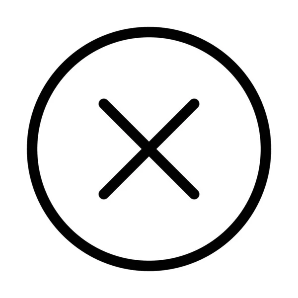Icono Marca Cruzada Signo Ilustración Vectorial Diseño Error Simple Símbolo — Archivo Imágenes Vectoriales