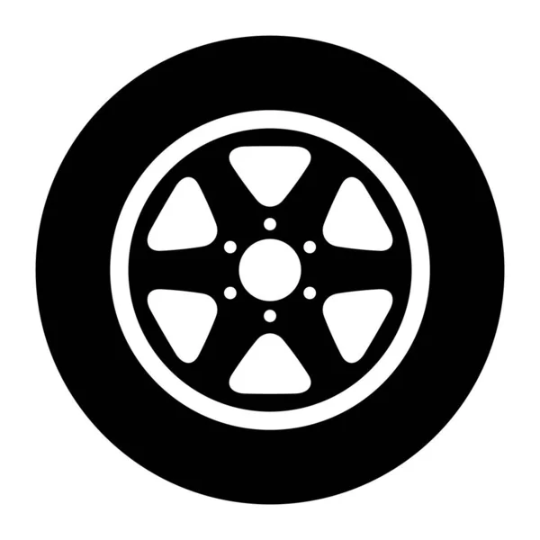 Auto Ikona Koła Samochodu Symbol Obręczy Opony Pojazdu Wyścig Samochodowy — Wektor stockowy