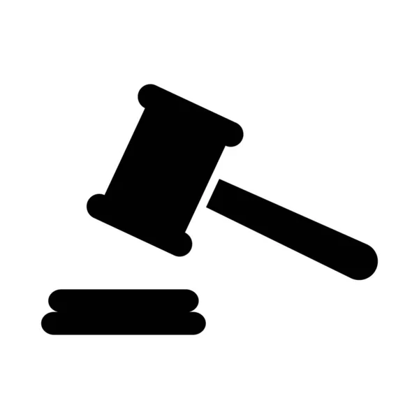 Judge Hammer Icon Law Auction Symbol Gavel Justice Sign Vector — 스톡 벡터