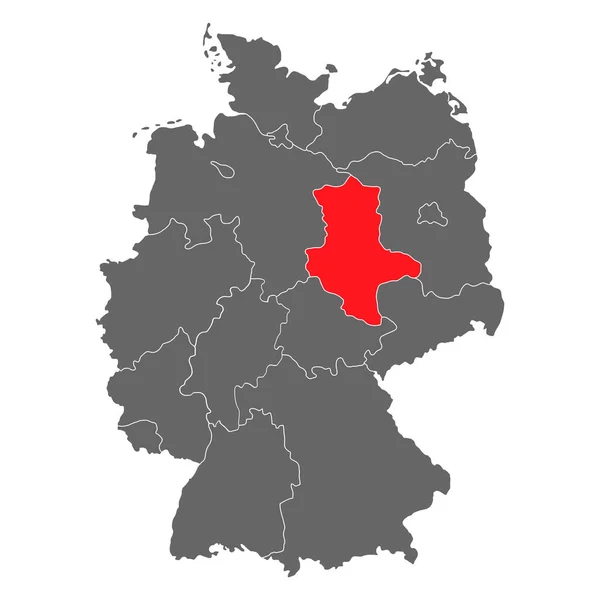 Germany Map Icon Saxony Anhalt Geography Blank Concept Isolated Graphic — стоковый вектор