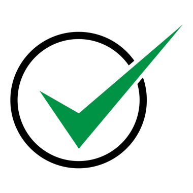 İşaretleme işareti, tik simgesi, başarılı - evet vektör illüstrasyonu arka planda izole edildi, oy pozitif .