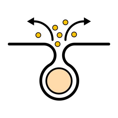 Gözenek simgesi temizleme, siyah nokta cilt sorunu, sivilce sorunlu vektör çizimi .