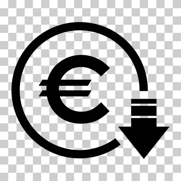 Redukcja Kosztów Zmniejszenie Ikony Euro Symbol Wektora Izolowany Tle — Wektor stockowy
