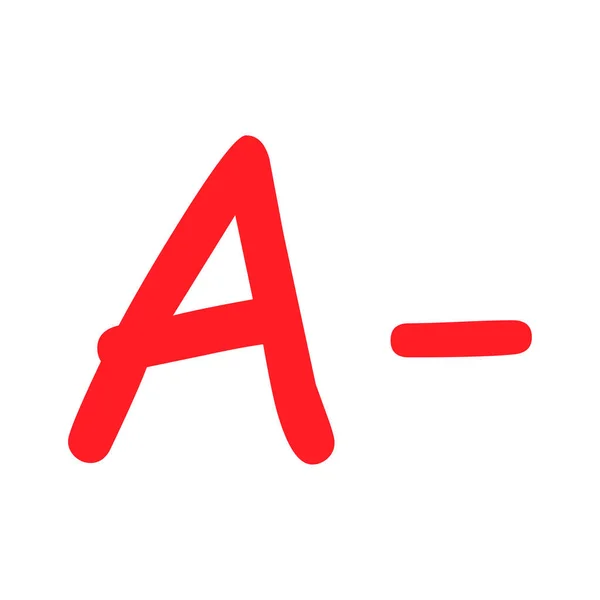 Grade Result Hand Drawn Icon Red Color Test Exam Mark — Vettoriale Stock