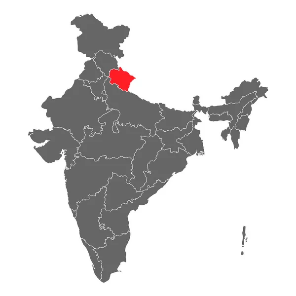 India Map Graphic Travel Geography Icon Indian Region Uttarakhand Vector — Stockvektor
