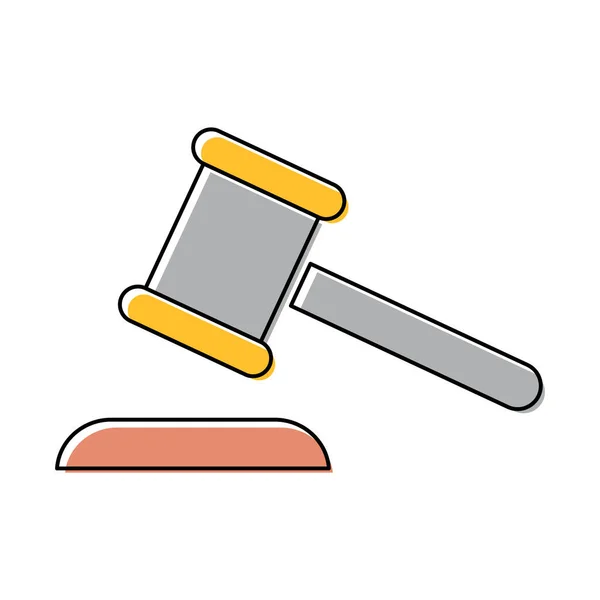 Judge Hammer Icon Law Auction Symbol Gavel Justice Sign Vector — Stock Vector