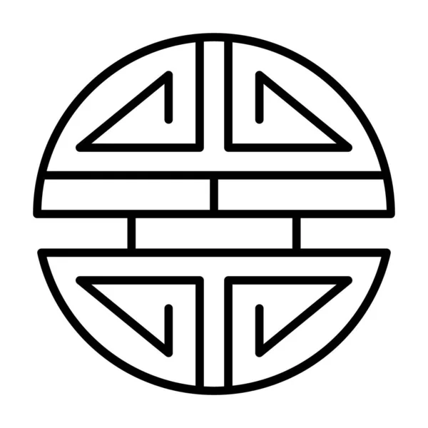 Traditional Shou Icon Spiritual Isolated Shu Flat Symbol Asian Vector — Stok Vektör