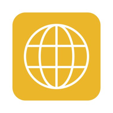 WWW dünya çapında web sitesi sembolü, İnternet simgesi, web sitesi adresi küresi, düz çizgi işareti .