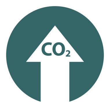 CO2 bulut simgesini, temiz küresel emisyonu, çevre eko tasarım sembolü illüstrasyonunu azaltır .