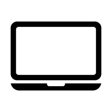Laptop düz web simgesi, dizüstü bilgisayar teknolojisi sembolü, boş ekran vektör illüstrasyonu .