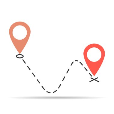 Duyuru tasarım gölgesini, konum vektör simgesi işaretçisini, navigasyon illüstrasyonunu taşıdık. .