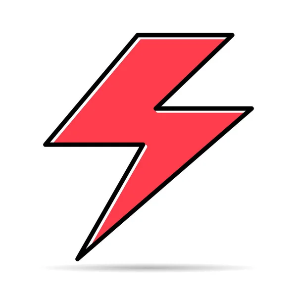 Light Flash Icon Shadow Electric Charge Power Symbol Graphic Flat — Stok Vektör