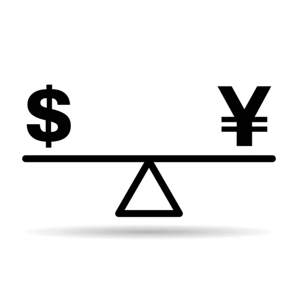 Balance Dollar Harmony Vector Icon Shadow Background Business Flat Symbol — Image vectorielle
